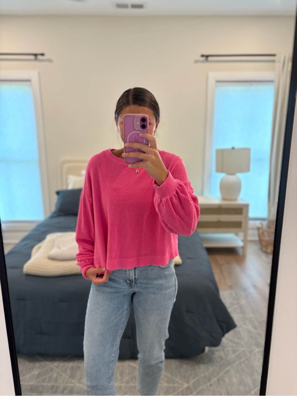 Sundry Faux Sherpa Oversized Crew